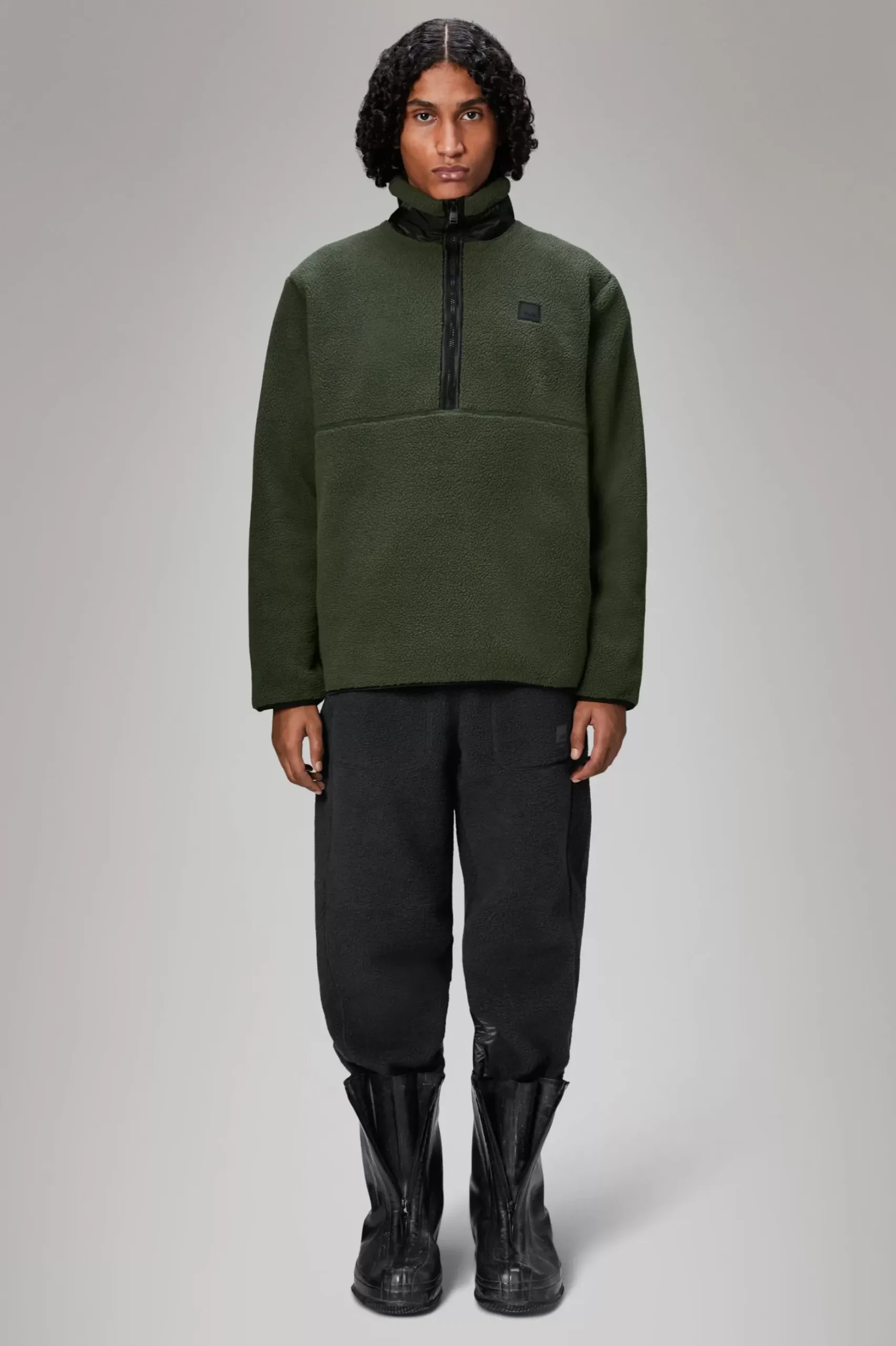 Rains Fleece Jakker|Fleece Jakker<Addis Fleece Crewneck Green
