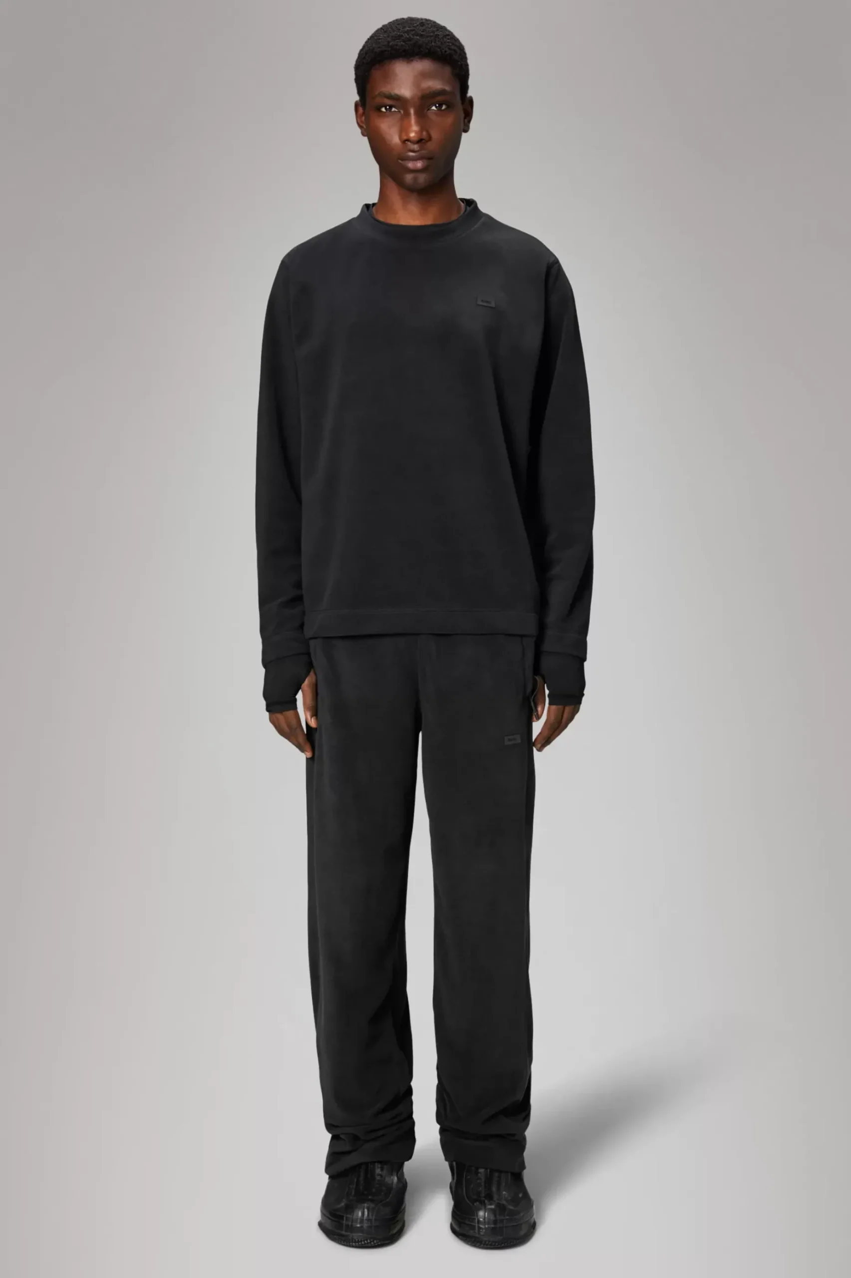 Rains Fleece Jakker|Fleece Jakker<Addis Fleece Crewneck Black