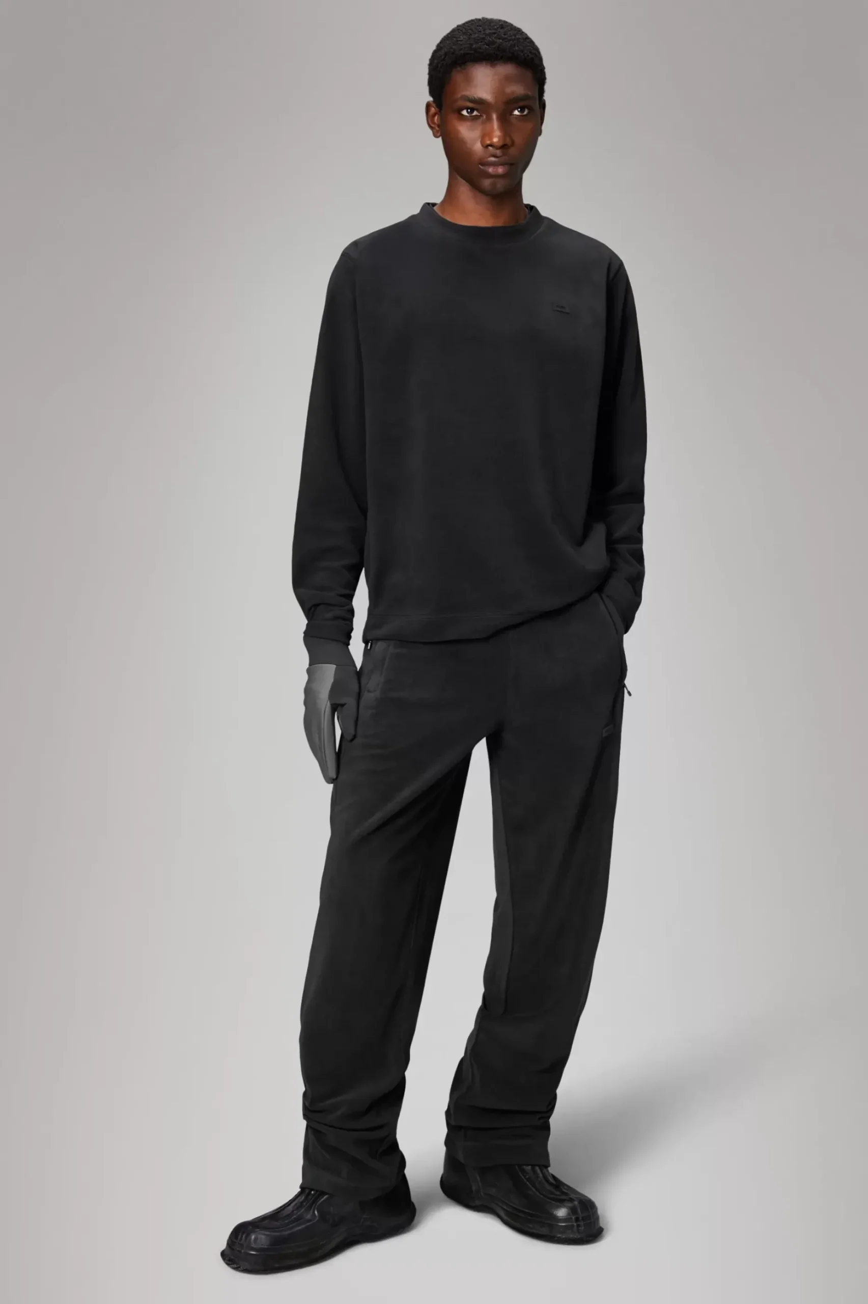 Rains Fleece Jakker|Fleece Jakker<Addis Fleece Crewneck Black