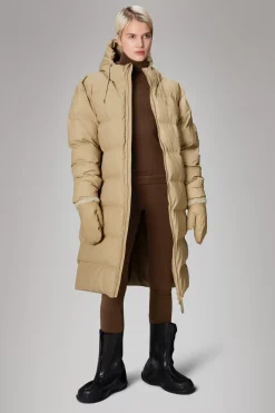 Rains Puffers|Vinterjakker<Alta Longer Puffer Jacket Sand