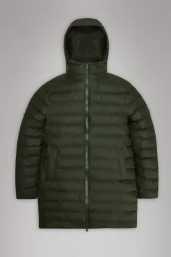 Rains Puffers|Parkajakker<Alta Longer Puffer Jacket Green