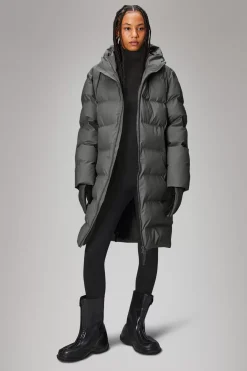 Rains Puffers|Vinterjakker<Alta Longer Puffer Jacket Grey