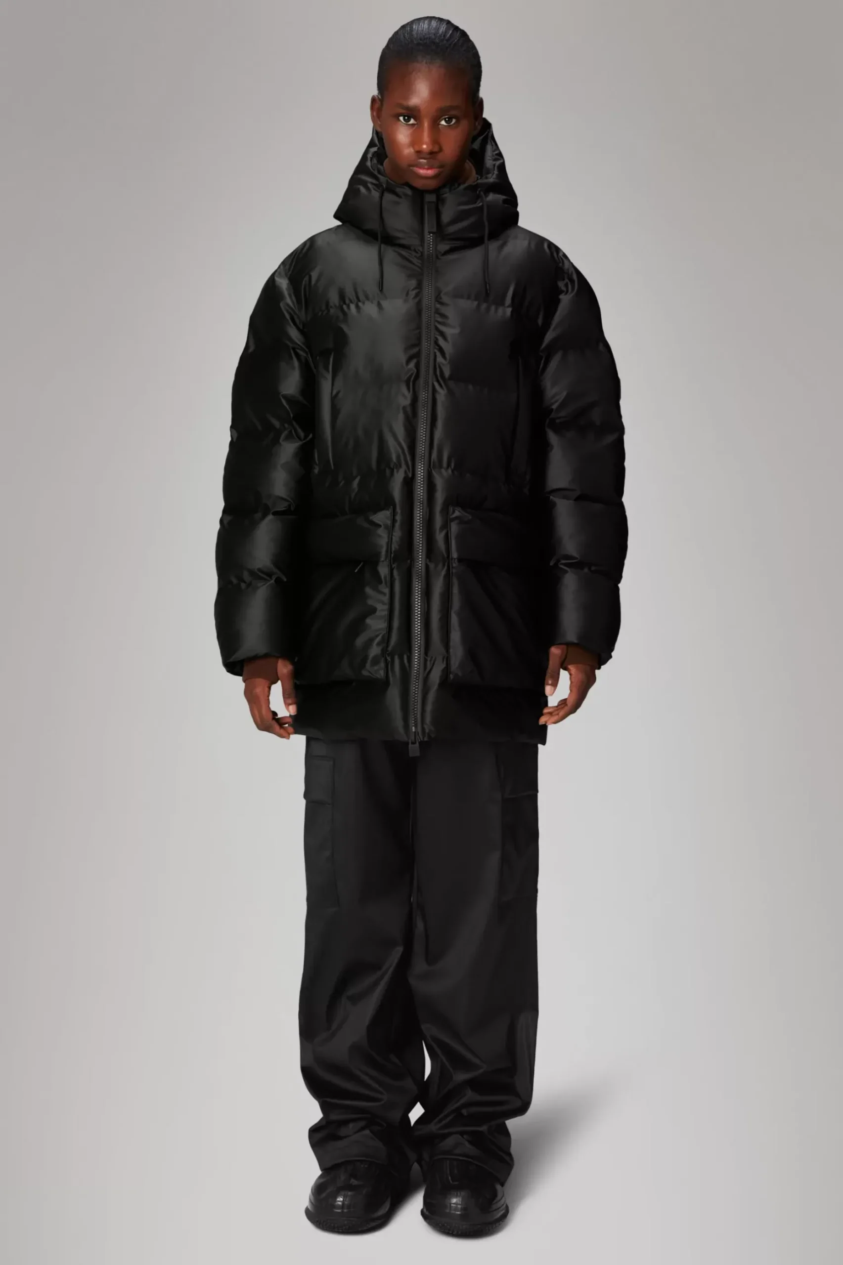 Rains Puffers|Vinterjakker<Alta Longer Puffer Jacket BlackGrain