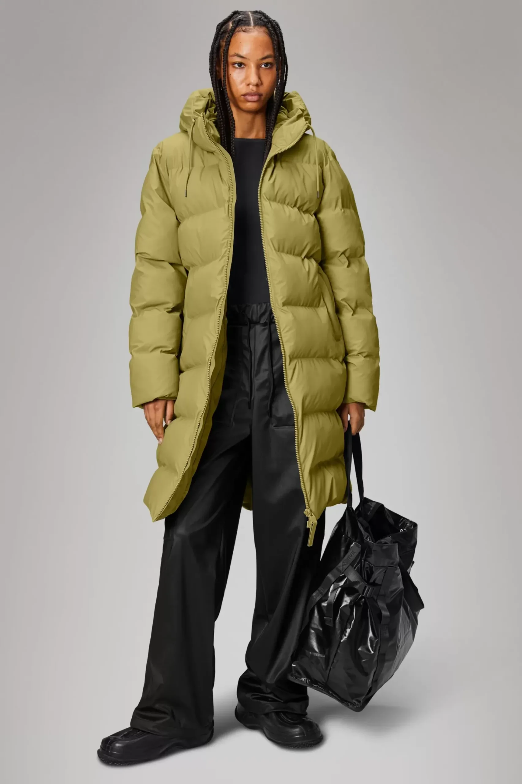 Rains Puffers|Vinterjakker<Alta Longer Puffer Jacket Khaki