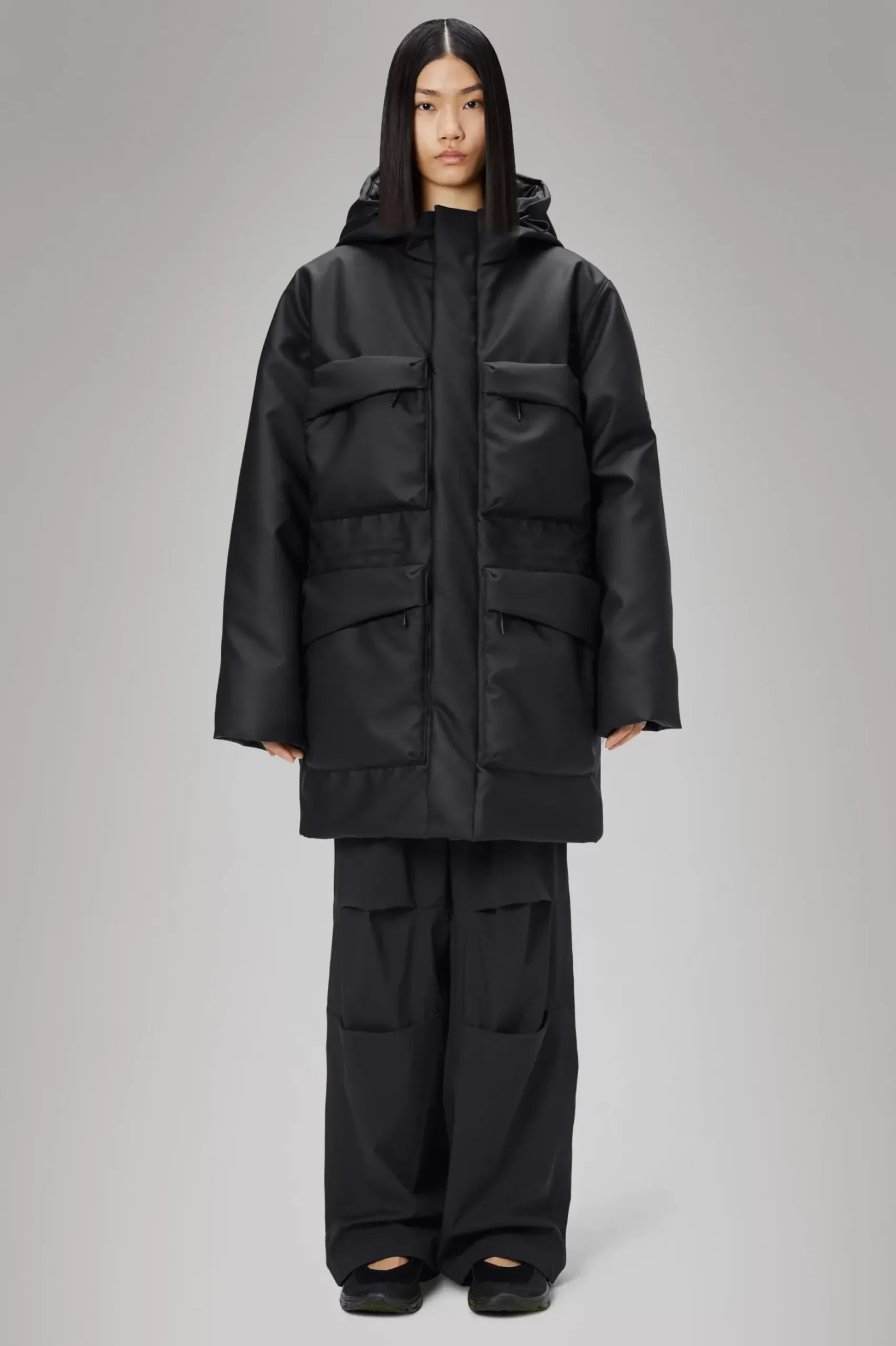Rains Parkajakker|Vinterjakker<Fishtail Parka Black